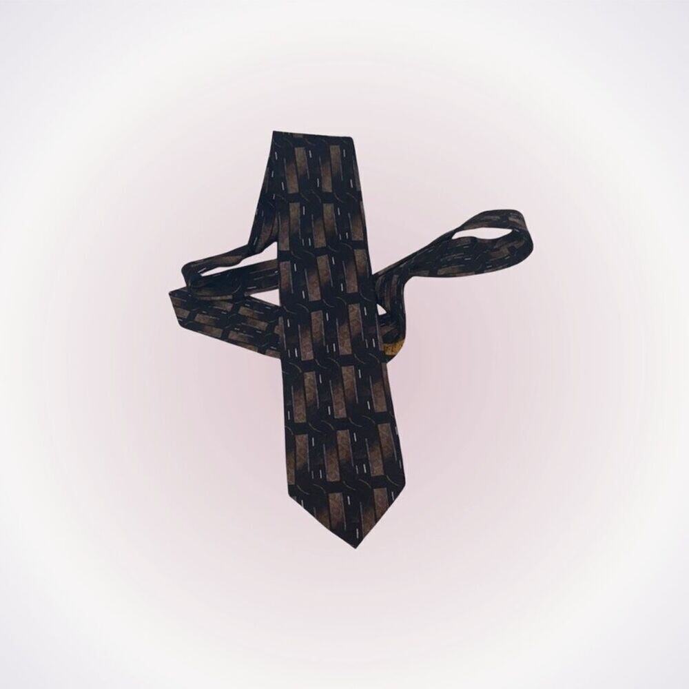 Nordstrom silk tie brown and black abstract design by J.Z. Richard’s | Sz OS
